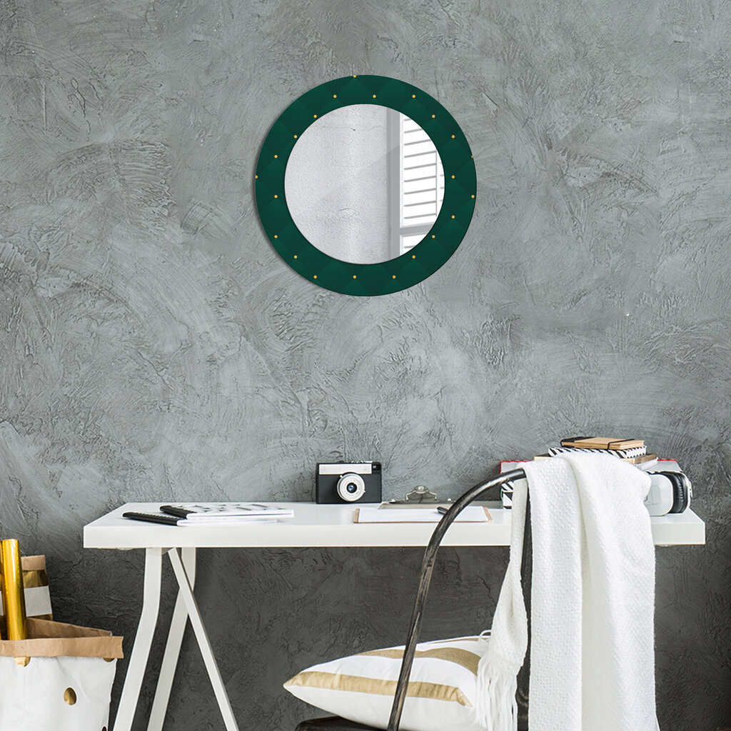 TULUP spogulis ar rāmi Zaļā luksusa veidne, Ø50cm, Tumši zaļa cena un informācija | Spoguļi | 220.lv