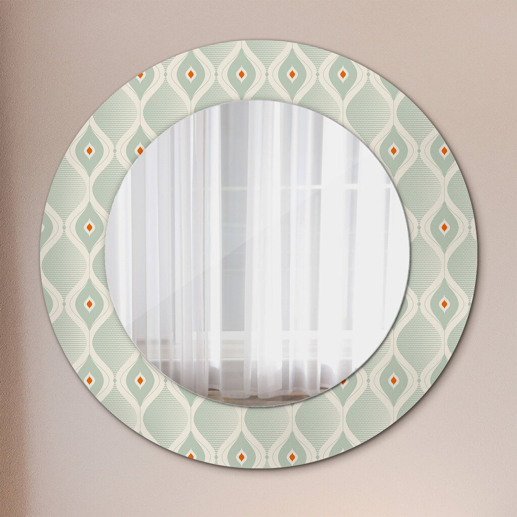 TULUP spogulis ar rāmi Viegls vintage modelis, Ø50cm, Gaiši zils cena un informācija | Spoguļi | 220.lv