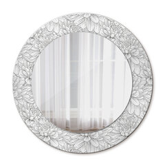 TULUP spogulis ar rāmi Lotosa ziedi, Ø50cm, Baltums cena un informācija | Spoguļi | 220.lv
