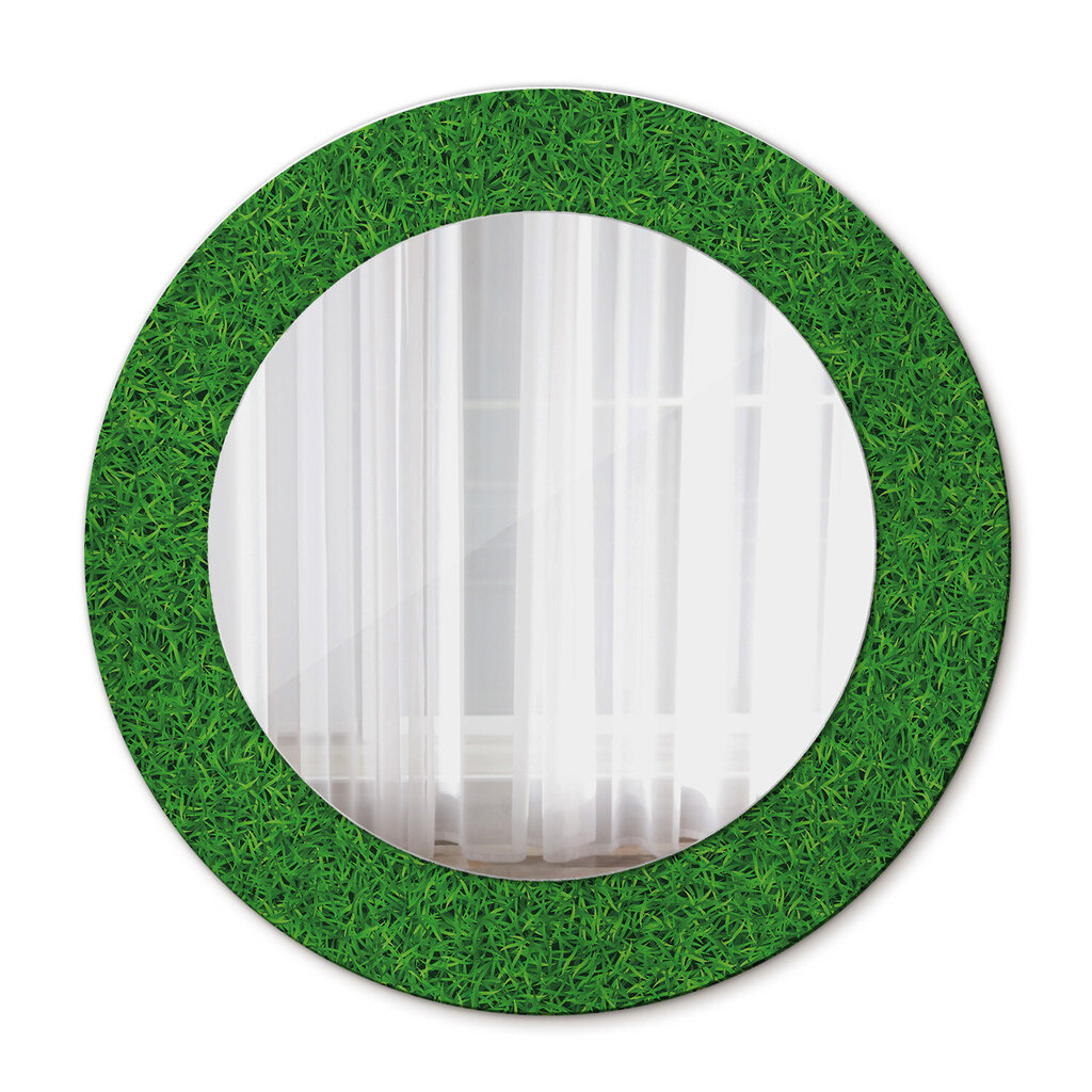TULUP spogulis ar rāmi Zaļa zāle, Ø50cm, Zaļš cena un informācija | Spoguļi | 220.lv