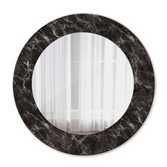TULUP spogulis ar rāmi Melnais marmors, Ø50cm, Melns cena un informācija | Spoguļi | 220.lv