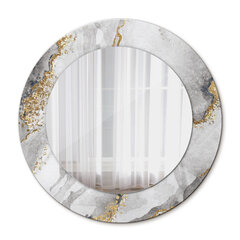 TULUP spogulis ar rāmi Balts marmora zelts, Ø50cm, Baltums cena un informācija | Spoguļi | 220.lv