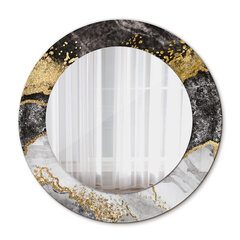 TULUP spogulis ar rāmi Marmors un zelts, Ø50cm, Pelēks cena un informācija | Spoguļi | 220.lv