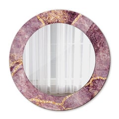 TULUP spogulis ar rāmi Marmors ar zeltu, Ø50cm, Rozā цена и информация | Зеркала | 220.lv