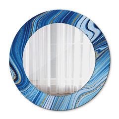 TULUP spogulis ar rāmi Zilā marmors, Ø50cm, Zils cena un informācija | Spoguļi | 220.lv