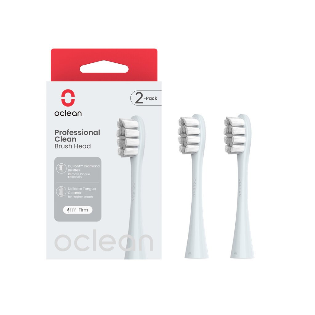 Oclean Professional Clean Brush Head P1C9 Silver 2pcs цена и информация | Uzgaļi elektriskajām zobu birstēm | 220.lv