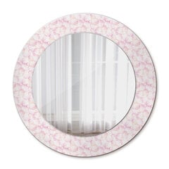 TULUP spogulis ar rāmi Ziedu ziedlapiņas, Ø50cm, Rozā cena un informācija | Spoguļi | 220.lv