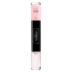 Nagu laka L'Oreal Paris Infallible Nail Polish 2-In-1, 042 Unlimited Lollpink, 2 x 5 ml cena un informācija | Nagu lakas, stiprinātāji | 220.lv