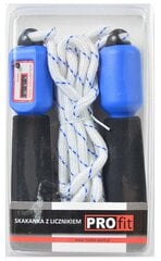 Скакалка со счетчиком Profit DK, 285 см, синяя цена и информация | Скакалка Tunturi Pro Adjustable Speed Rope | 220.lv