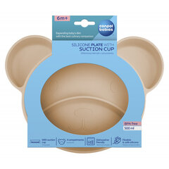 Lipīgs silikona šķīvis Canpol Babies Bear, smilškrāsas cena un informācija | Bērnu trauki, piena uzglabāšanas trauciņi un piederumi | 220.lv