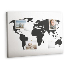 Korķa dēlis Melnā Pasaules karte, 100x70 cm cena un informācija | Kancelejas preces | 220.lv