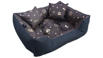 Gulta suņiem WBM, 55x45 cm, melna/brūna cena un informācija | Suņu gultas, spilveni, būdas | 220.lv