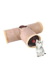 Dzīvnieku rotaļlieta - salokāms tunelis Electronics LV-285, bēšs cena un informācija | Rotaļlietas kaķiem | 220.lv