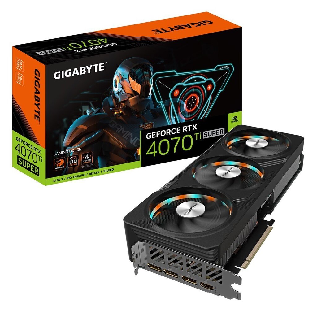 Gigabyte GeForce RTX 4070 Ti Super Gaming OC GV-N407TSGAMING OC-16GD цена и информация | Videokartes (GPU) | 220.lv