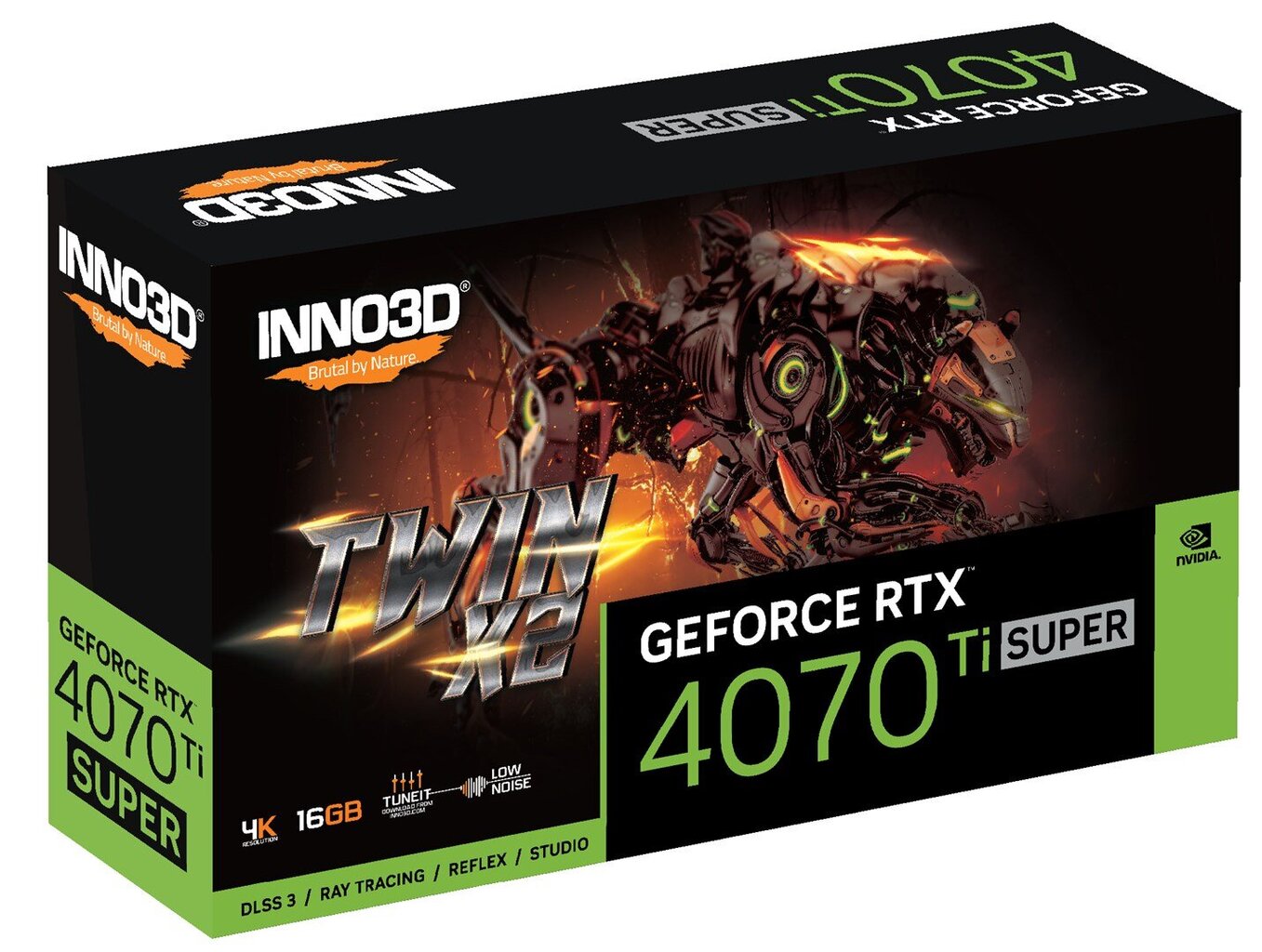 Inno3D GeForce RTX 4070 Ti Super Twin X2 N407TS2-166X-186156N cena un informācija | Videokartes (GPU) | 220.lv