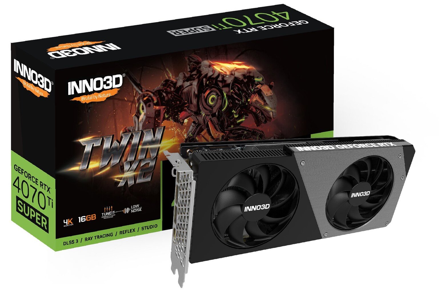 Inno3D GeForce RTX 4070 Ti Super Twin X2 N407TS2-166X-186156N cena un informācija | Videokartes (GPU) | 220.lv