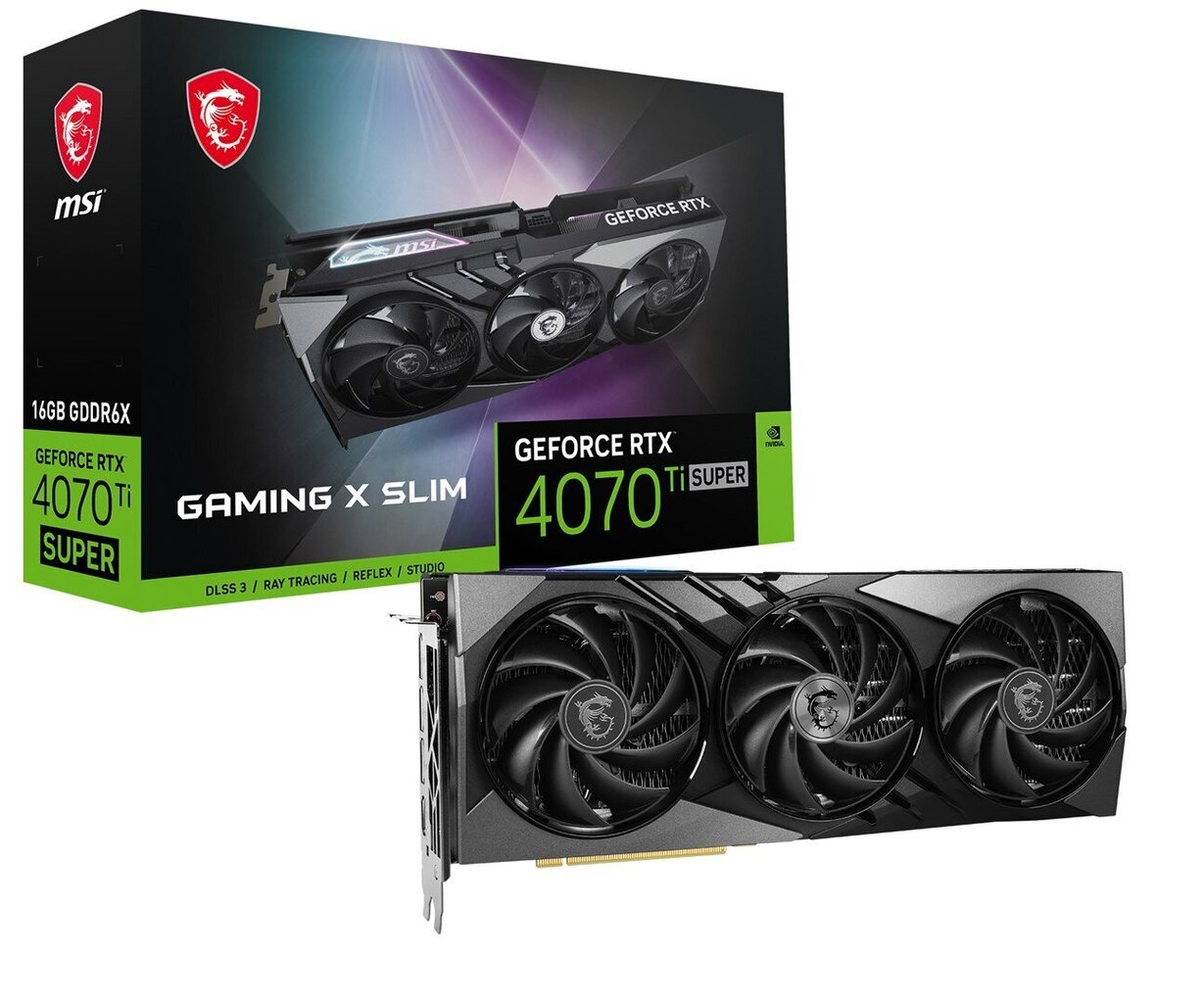 Видеокарта MSI GeForce RTX 4070 Ti Super Gaming X Slim цена | 220.lv