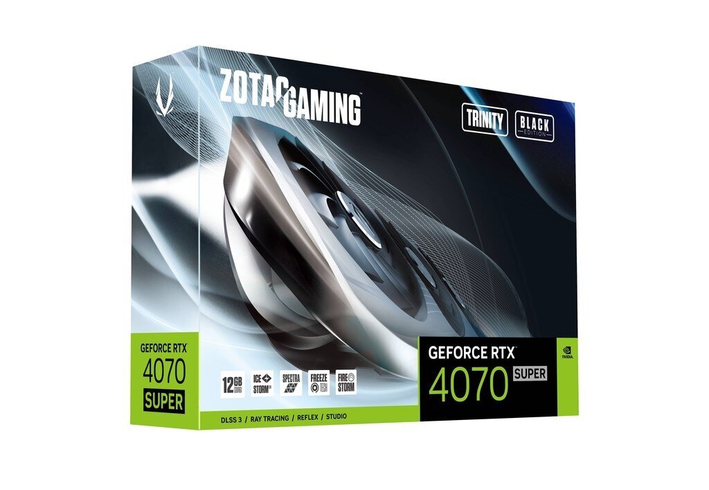 Zotac Gaming GeForce RTX 4070 Super Trinity Black Edition ZT-D40720D-10P cena un informācija | Videokartes (GPU) | 220.lv