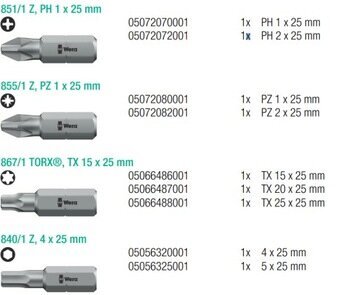 Wera 9-daļīgs instrumentu komplekts cena un informācija | Rokas instrumenti | 220.lv