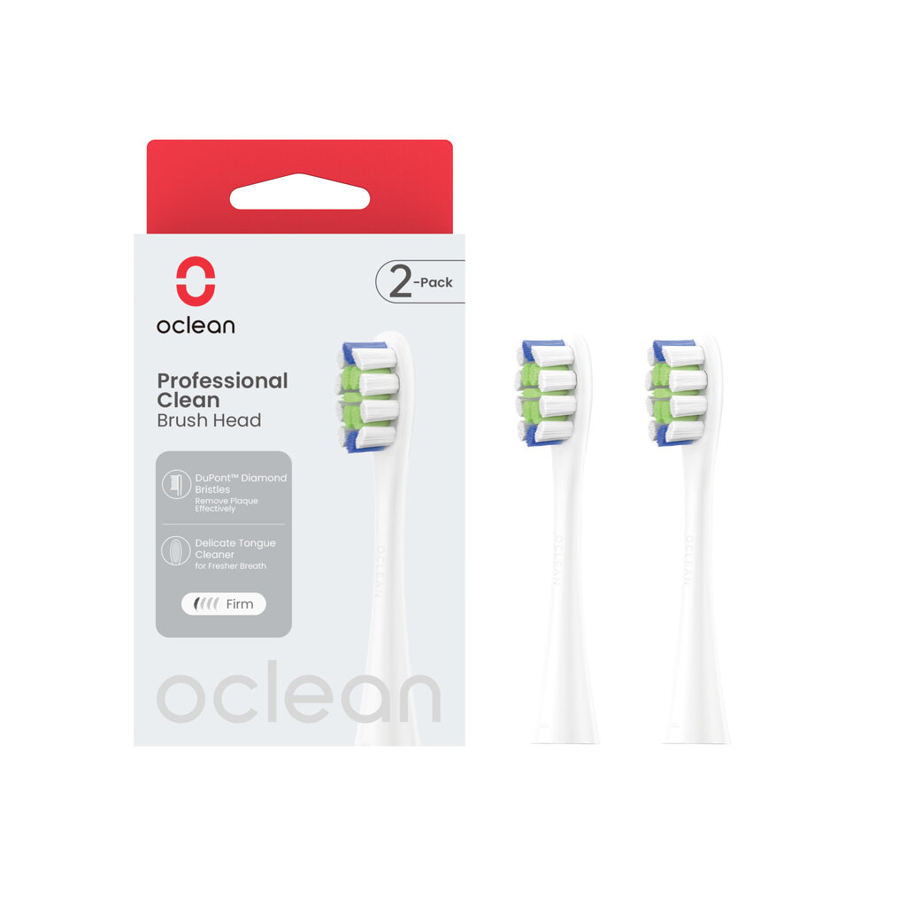 Oclean Professional Clean birstes galviņa P1C1 W02 2 gab White cena un informācija | Uzgaļi elektriskajām zobu birstēm | 220.lv