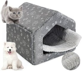 Домик для собаки Superkissen24, черный, оттенки серого, серебро, 64x50 см цена и информация | Лежаки, домики | 220.lv