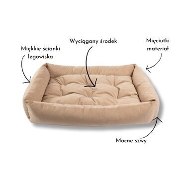 Pet Zen suņu dīvāns bēšs 75 cm x 55 cm cena un informācija | Suņu gultas, spilveni, būdas | 220.lv