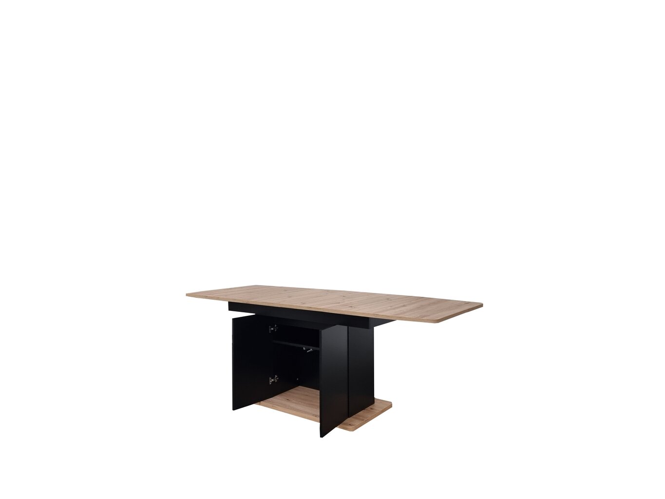 Paplašināms galds Szynaka Meble Star 03, melns/brūns cena un informācija | Virtuves galdi, ēdamgaldi | 220.lv