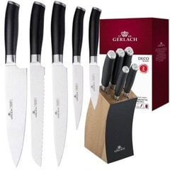 Набор ножей в блоке Gerlach Deco Black, 5 шт. цена и информация | Ножи и аксессуары для них | 220.lv