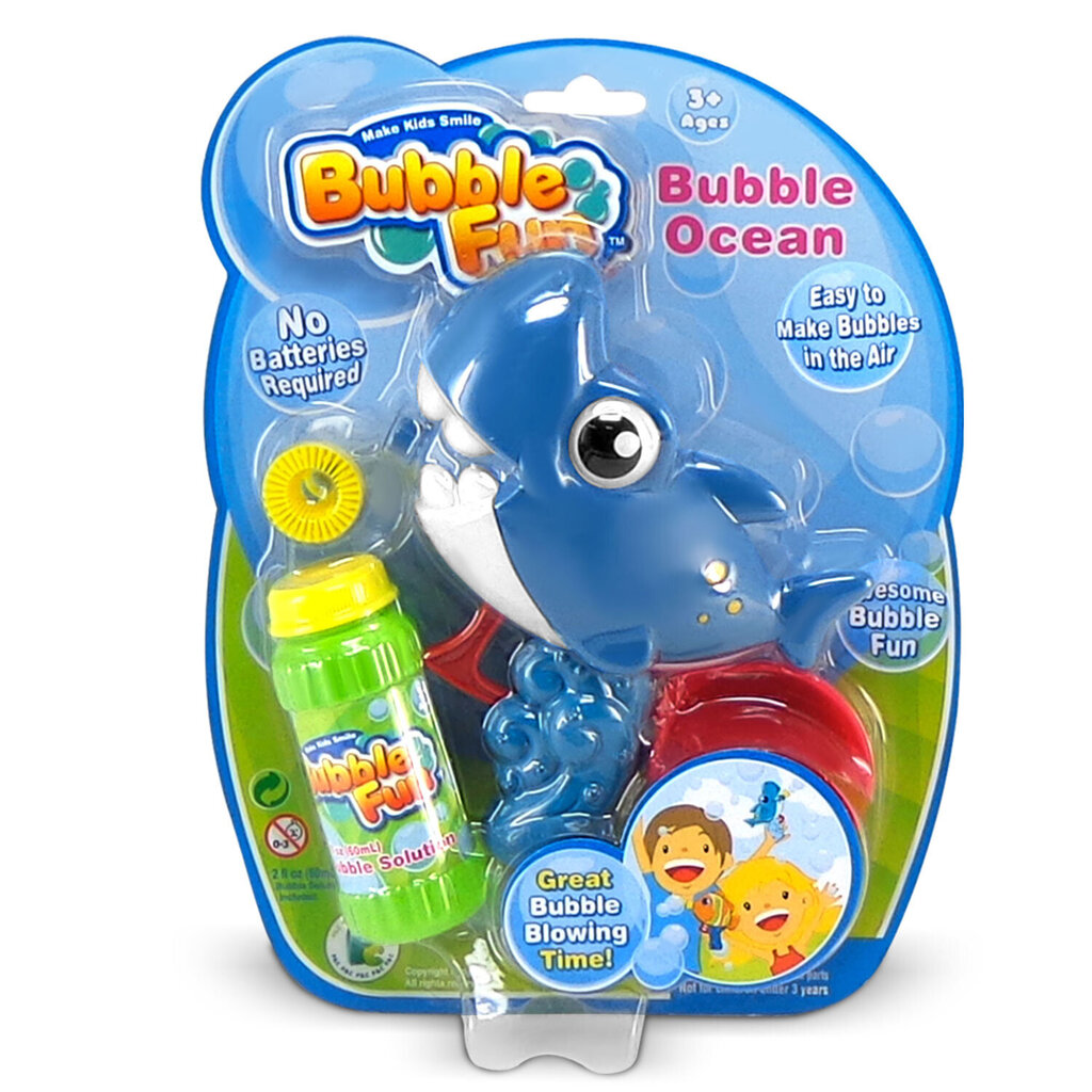 Ziepju burbuļu pūšanas iekārta Shark Bubble Fun, zila, 12x5,5x11 cm цена и информация | Ūdens, smilšu un pludmales rotaļlietas | 220.lv