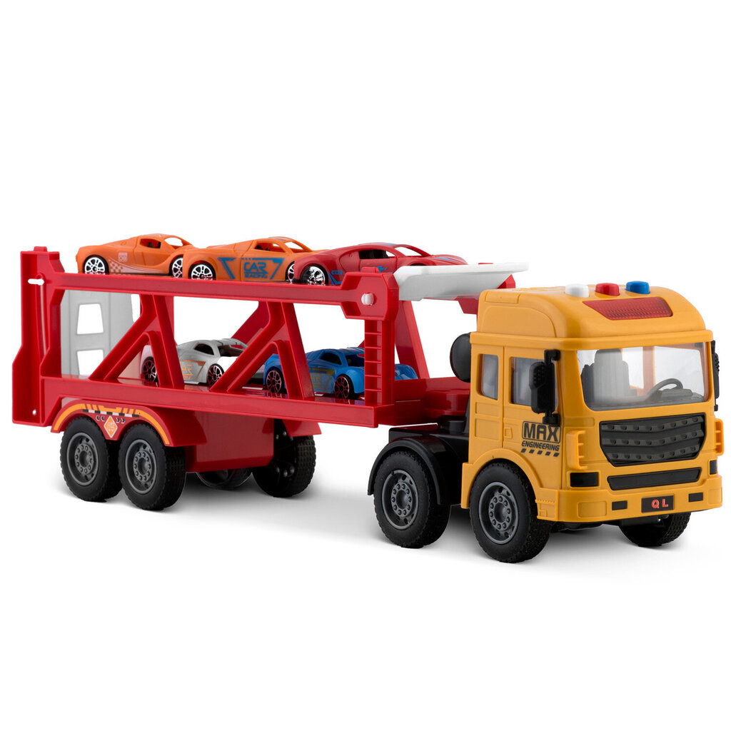 Rotaļu kravas automašīna ar 5 automašīnām Ricokids RK-760, sarkana цена и информация | Rotaļlietas zēniem | 220.lv