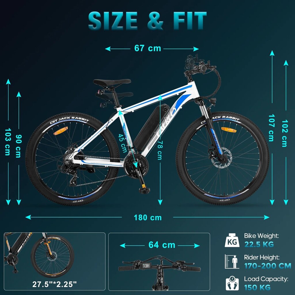 Elektriskais velosipēds Fafrees F28 MT, 27.5", balts cena un informācija | Elektrovelosipēdi | 220.lv