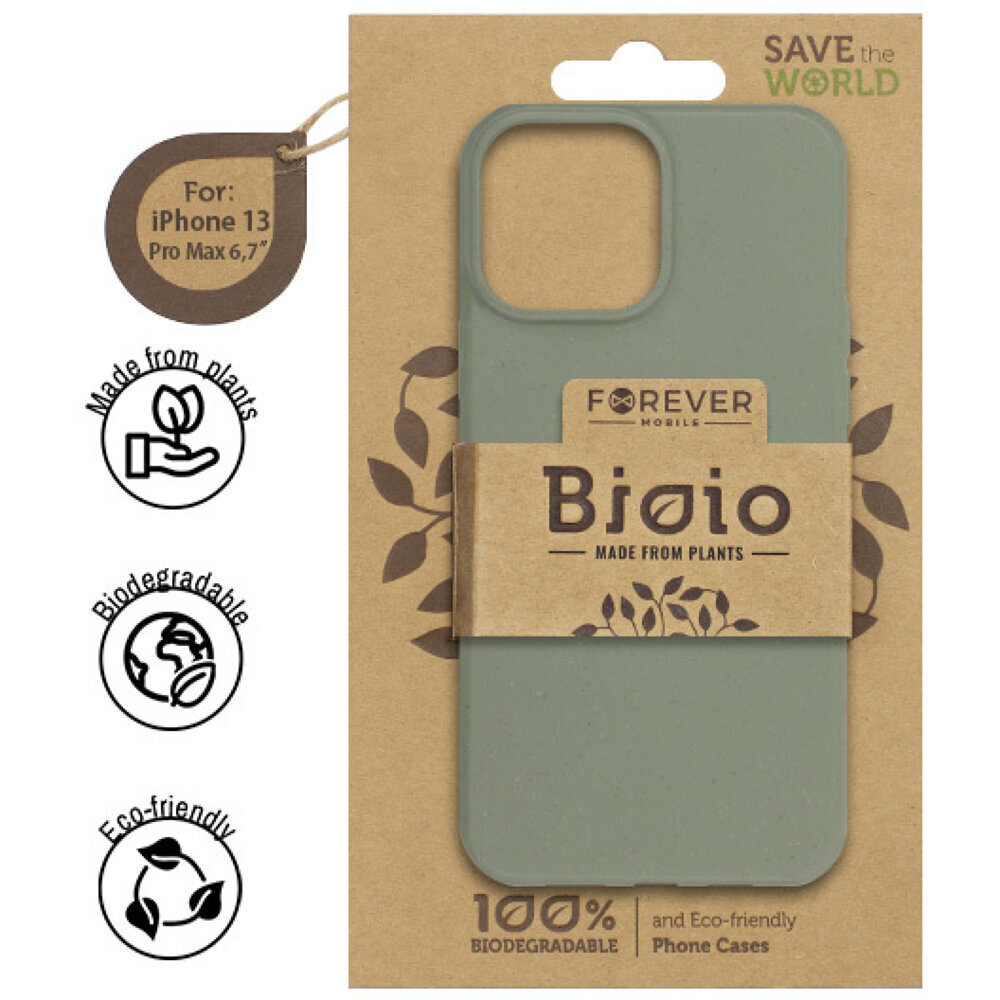 Apple iPhone 13 Pro Max - vāciņš Forever Bioio - zaļš cena un informācija | Telefonu vāciņi, maciņi | 220.lv