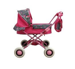 Leļļu ratiņi Beatka, rozā, 26X34 cm cena un informācija | Rotaļlietas meitenēm | 220.lv