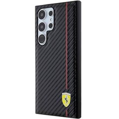 Ferrari FEHCS24LN3DUR S24 Ultra S928 czarny|black hardcase Carbon Printed Line cena un informācija | Telefonu vāciņi, maciņi | 220.lv