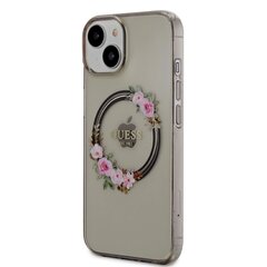 Guess PC|TPU Flowers Ring Glossy Logo MagSafe Case for iPhone 14 Black cena un informācija | Telefonu vāciņi, maciņi | 220.lv