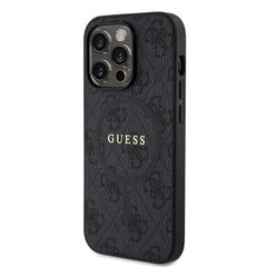 Guess PU Leather 4G Colored Ring MagSafe Case for iPhone 14 Pro Black cena un informācija | Telefonu vāciņi, maciņi | 220.lv