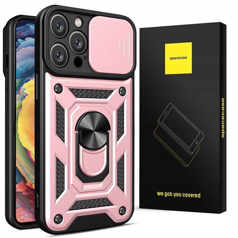 Spacecase iPhone 14 Pro Max roze Camring ādas apvalks cena un informācija | Telefonu vāciņi, maciņi | 220.lv