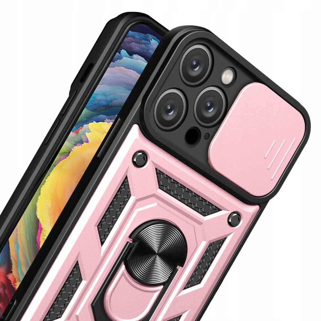 Spacecase iPhone 14 Pro Max roze Camring ādas apvalks цена и информация | Telefonu vāciņi, maciņi | 220.lv