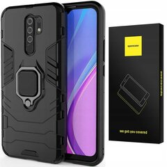 SC X-Ring Redmi 9 melnā plastmasas pagrīde cena un informācija | Telefonu vāciņi, maciņi | 220.lv