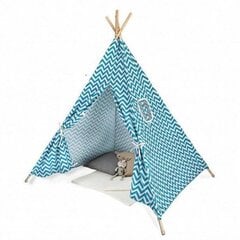 Bērnu auduma telts, zila 100 x 140 cm cena un informācija | Bērnu rotaļu laukumi, mājiņas | 220.lv
