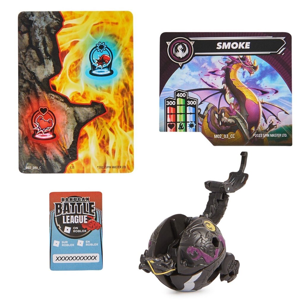 Figūra Bakugan Smoke Black ar kartēm Spin Master, melns цена | 220.lv