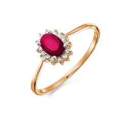 Золотое кольцо с драгоценными камнями цена и информация | Кольца | 220.lv