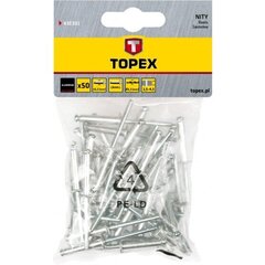 Kniedes alumīnija Topex 4x12.5 mm cena un informācija | Rokas instrumenti | 220.lv