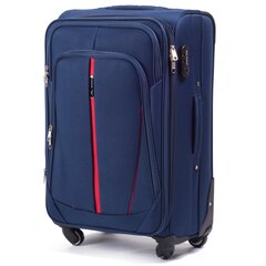 Голубой большой чемодан PEACOCK цена и информация | Чемоданы, дорожные сумки | 220.lv