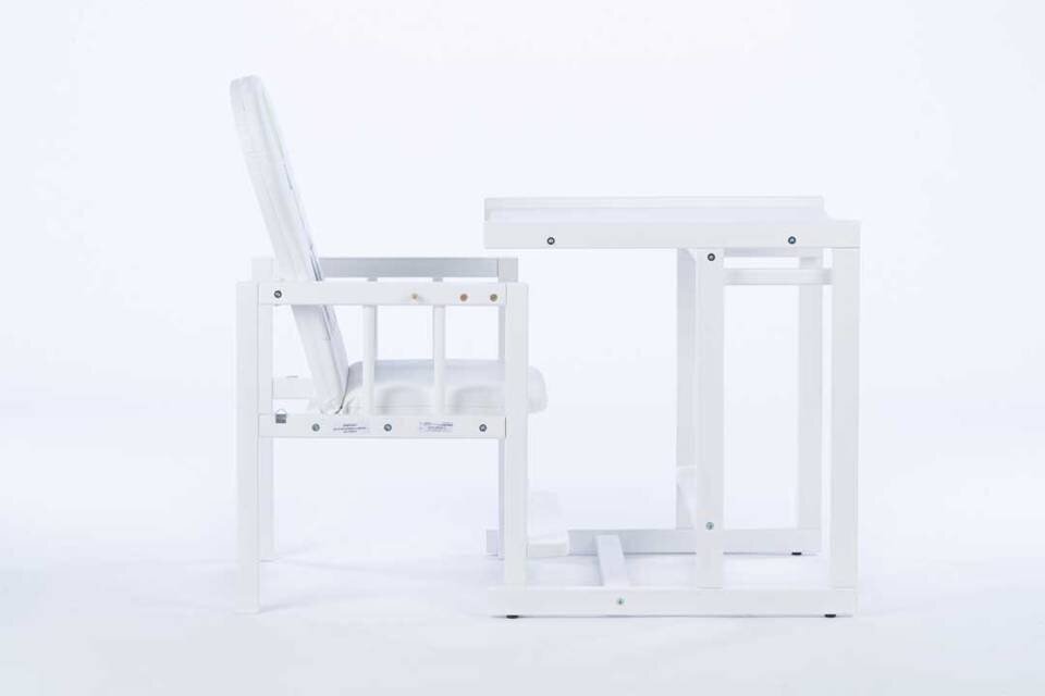 Bērnu krēsls 2-in-1, balts cena un informācija | Bērnu krēsliņi un bērnu galdiņi | 220.lv