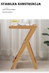 Bambusa galds ar Ratan plauktu - tumši brūns, garums 55 cm cena un informācija | Virtuves galdi, ēdamgaldi | 220.lv