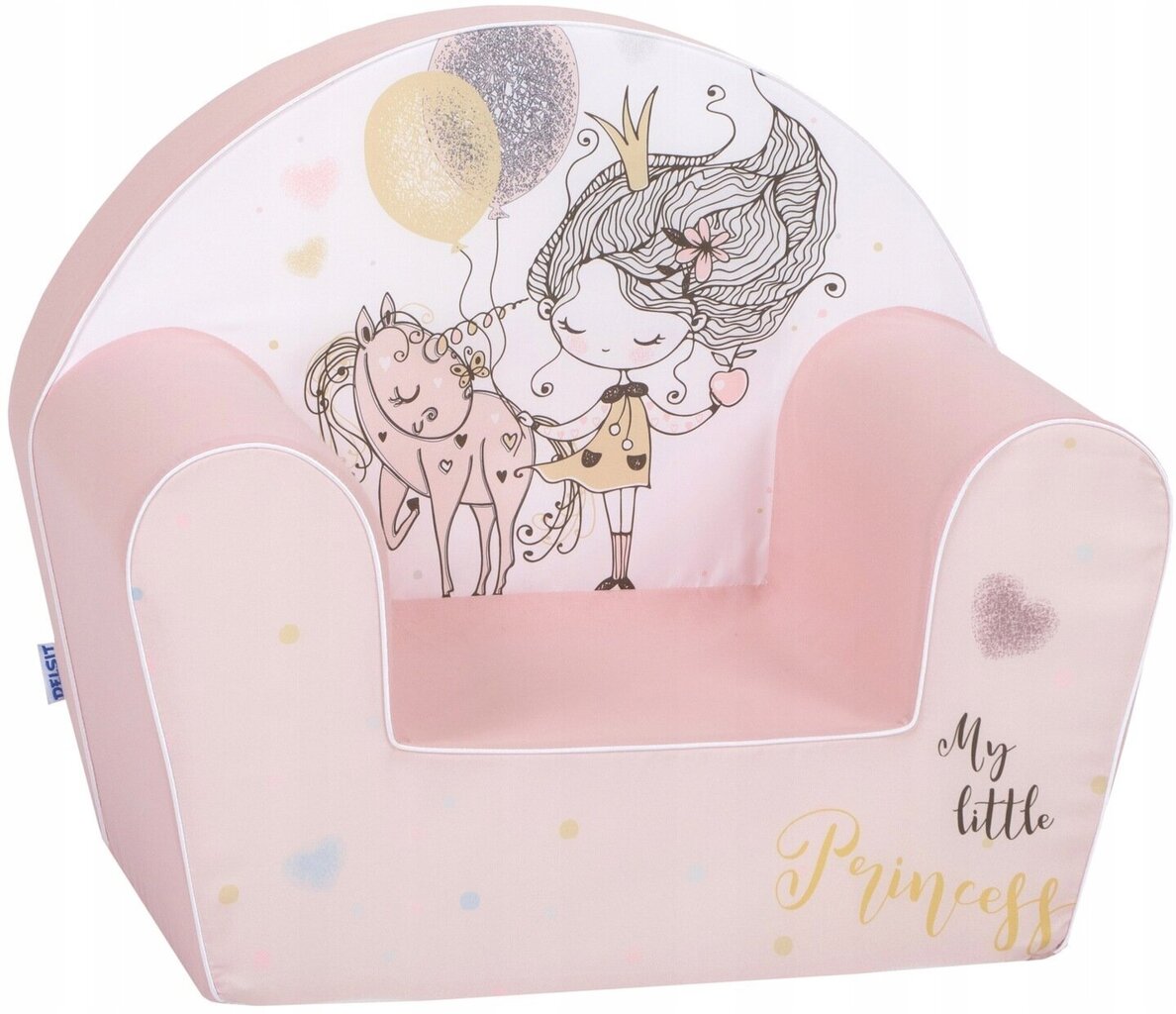Bērnu krēsls Delsit Little princess, rozā cena un informācija | Sēžammaisi, klubkrēsli, pufi bērniem | 220.lv