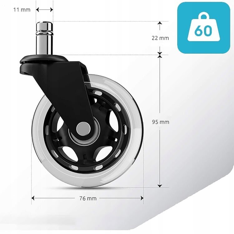 Gumijas krēsla riteņi цена и информация | Mēbeļu riteņi | 220.lv