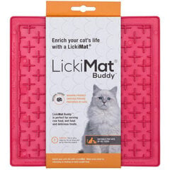 LickiMat Buddy anti-stresa silikona paklājiņš mitrai barībai, rozā cena un informācija | Bļodas, kastes pārtikas | 220.lv