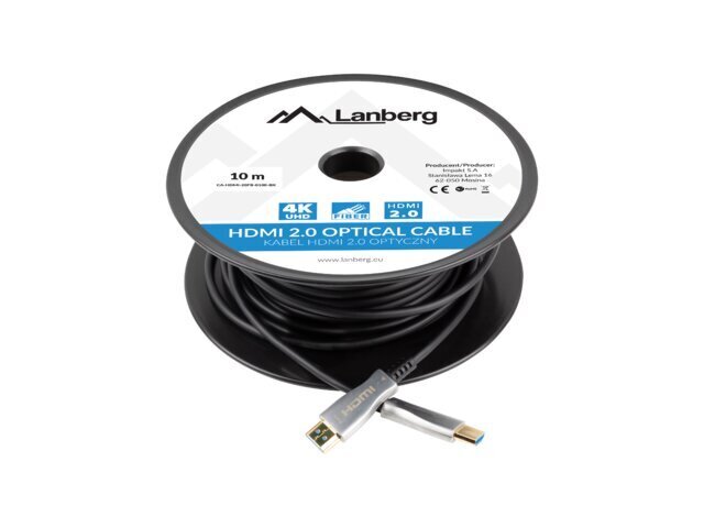 Lanberg, HDMI, 10 m cena un informācija | Kabeļi un vadi | 220.lv